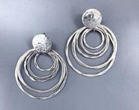 Silver Circle Dangle Earrings 202//160
